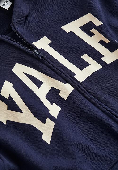 H&M - Oversized printed zip-through hoodie - blue