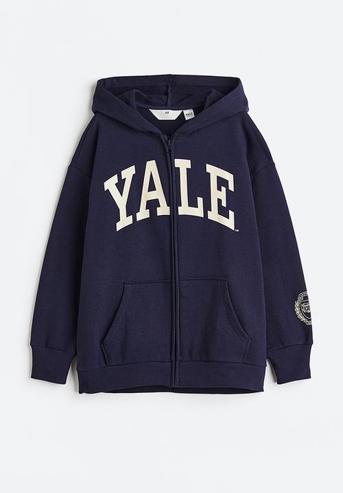 H&M - Oversized printed zip-through hoodie - blue