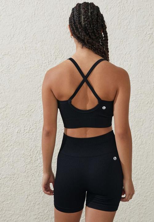 Cotton On - Seamless rib bike short - black