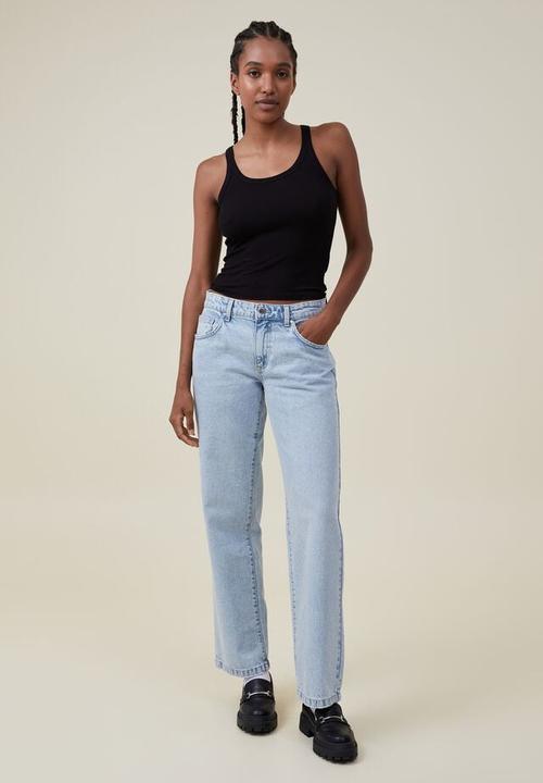 Cotton On - Staple rib scoop neck tank - black