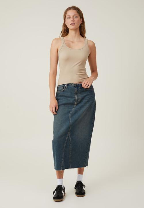 Cotton On - Staple rib scoop neck tank - mid taupe