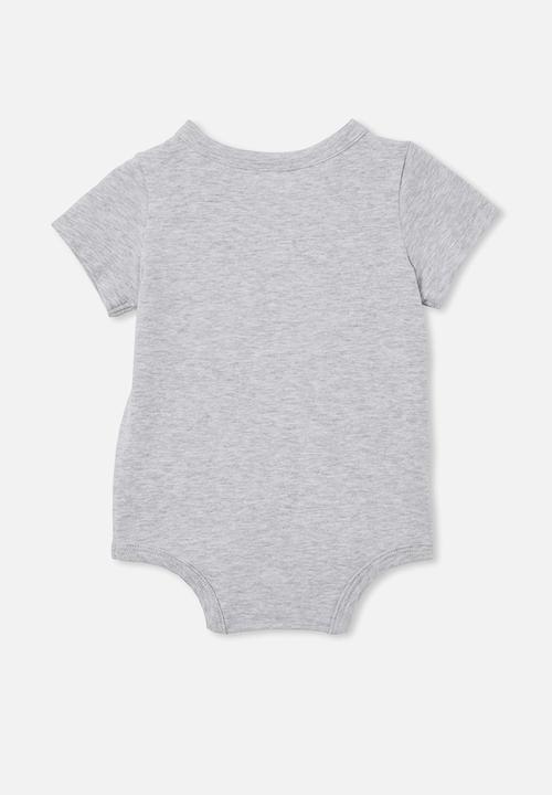 Cotton On - The short sleeve bubbysuit - cloud marle/roarsome!