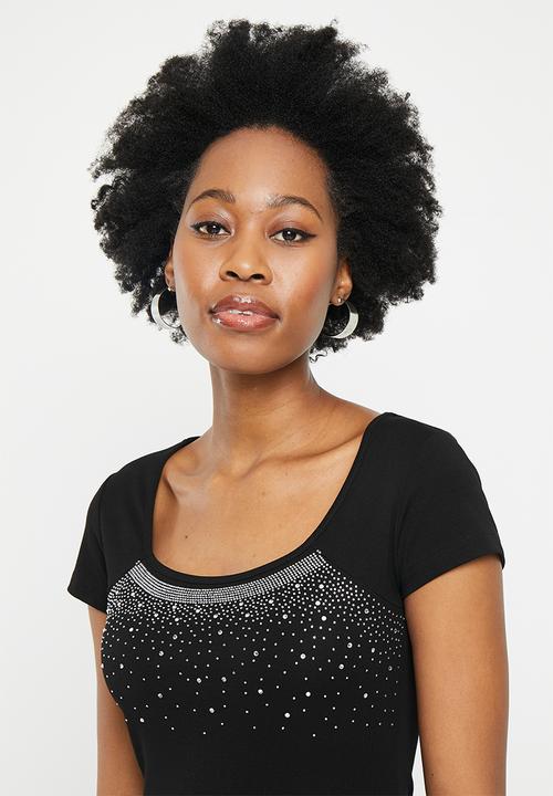 SISSY BOY - Square neck fashion top - black