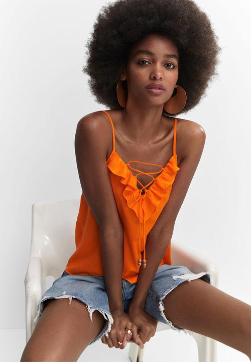 MANGO - Top simo - orange