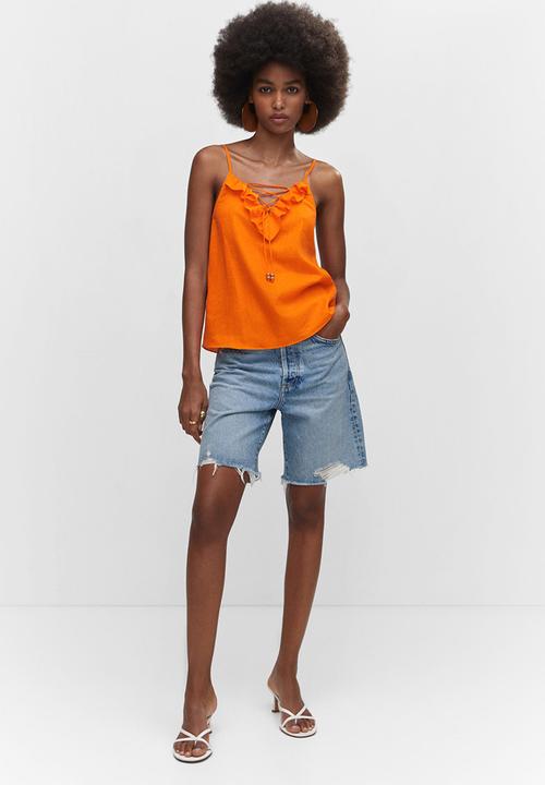 MANGO - Top simo - orange