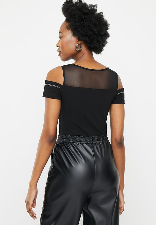 SISSY BOY - Cold shoulder fashion top - black