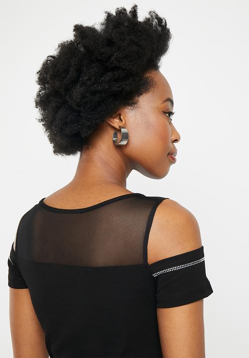 SISSY BOY - Cold shoulder fashion top - black