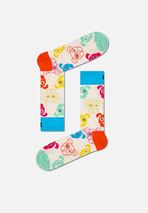Happy Socks - 3-Pack mixed dog socks gift set adult size - multi