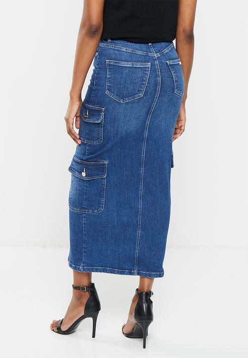 SISSY BOY - Farah: high waist cargo maxi skirt - med vintage
