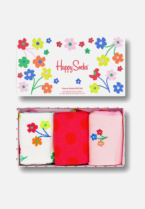 Happy Socks - 3-Pack flower socks gift set adult size - multi