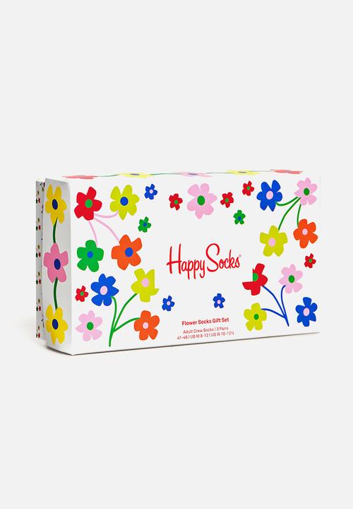 Happy Socks - 3-Pack flower socks gift set adult size - multi