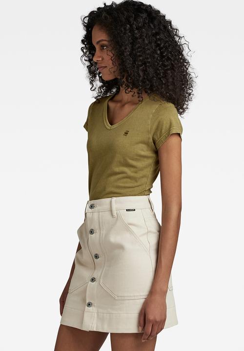 G-STAR - Eyben slim v t short sleeve - avocado gd