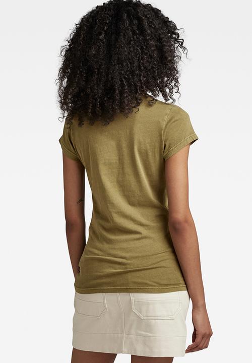 G-STAR - Eyben slim v t short sleeve - avocado gd