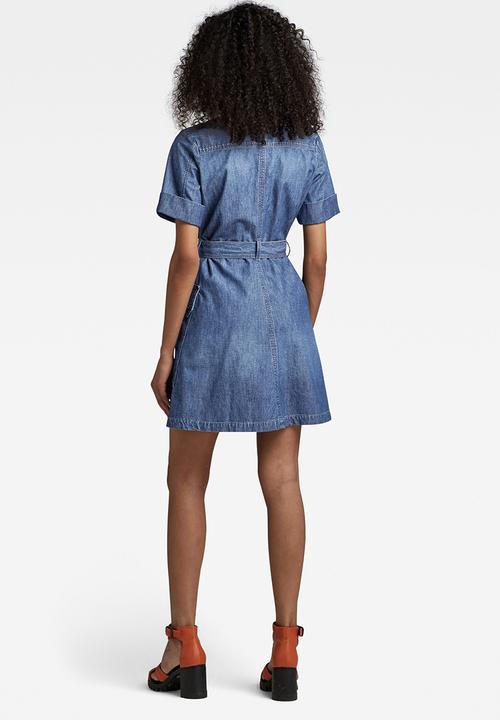 G-STAR - Military shirt dress short sleeve - faded ionic blue