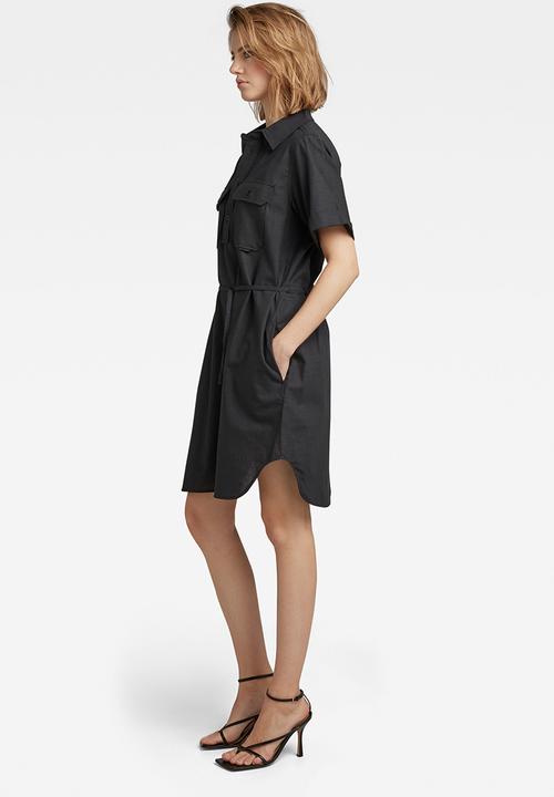 G-STAR - Millery pockets dress short sleeve - dk black/cloack