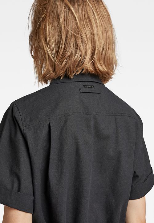 G-STAR - Millery pockets dress short sleeve - dk black/cloack