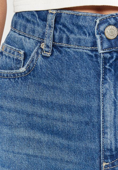 Trendyol - Ripped mom skinny jeans - blue