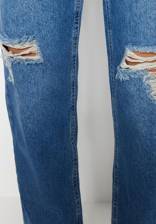 Trendyol - Ripped mom skinny jeans - blue