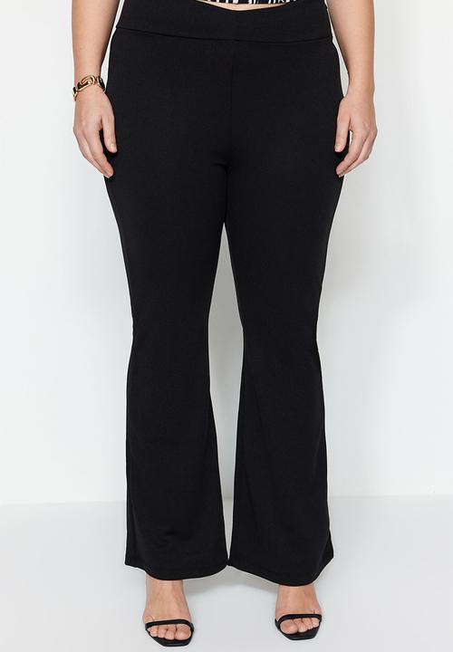 Trendyol - Plus relaxed wide leg pants - black