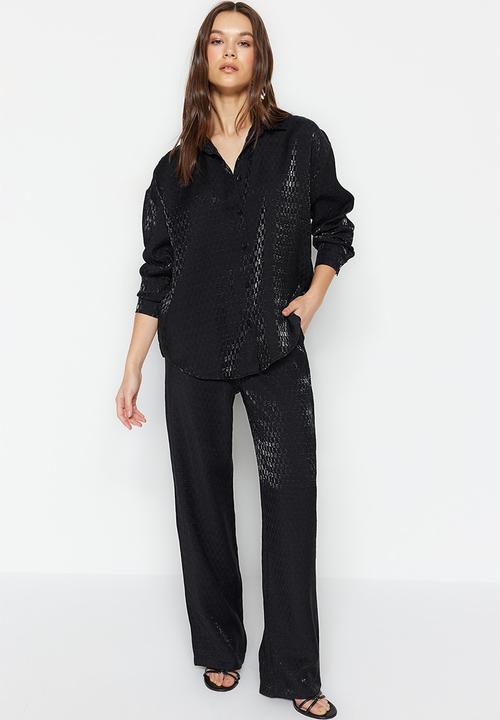 Trendyol - Oversized textured shirt - black