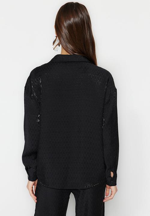 Trendyol - Oversized textured shirt - black