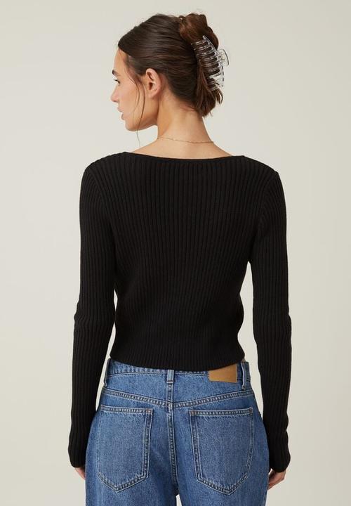 Cotton On - Butterfly tie front cardigan - black