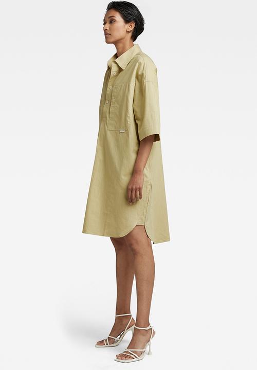 G-STAR - Shirt dress 2.0 short sleeve - leek green