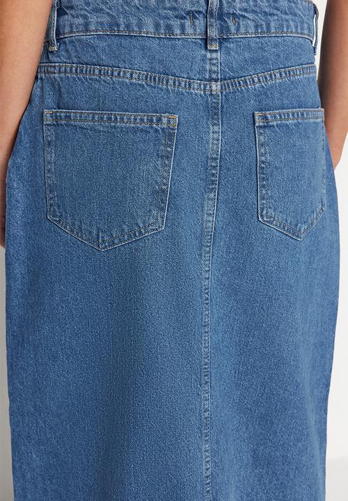 Trendyol - Denim maxi skirt - dark blue