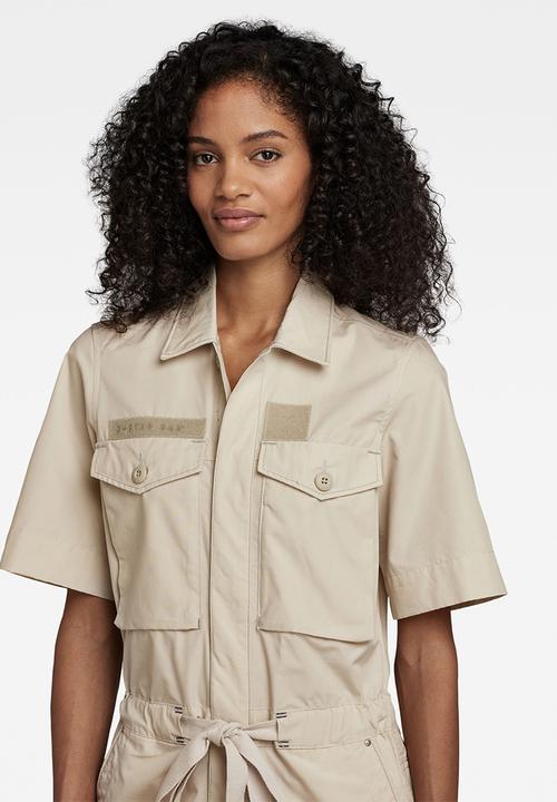 G-STAR - Army jumpsuit wmn short sleeve - whitebait