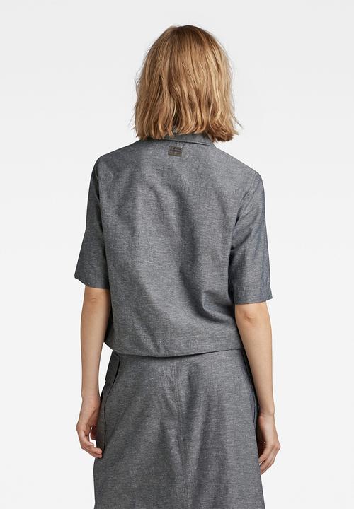 G-STAR - 2 Pocket cropped shirt short sleeve - black