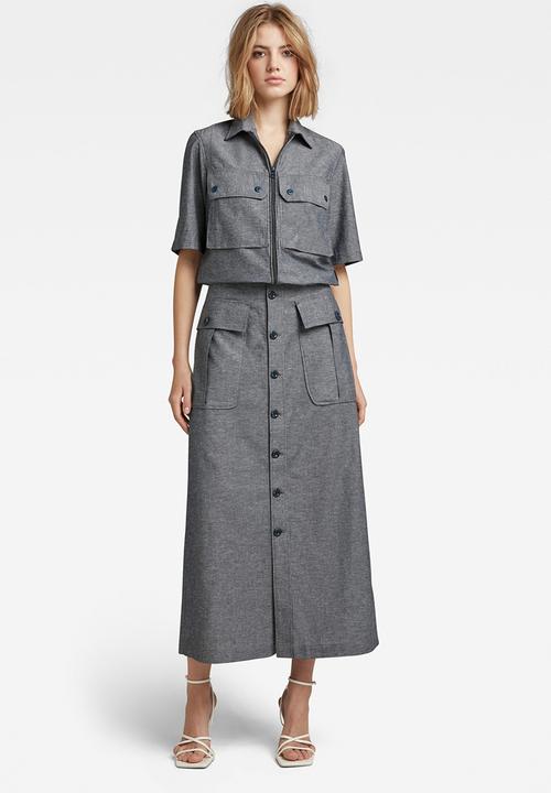 G-STAR - 2 Pocket cropped shirt short sleeve - black