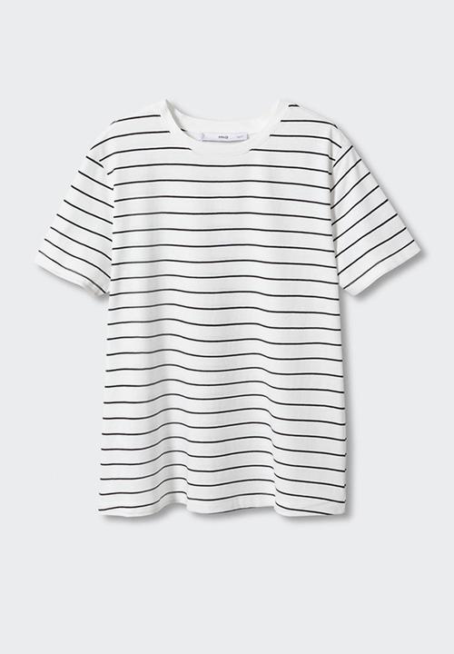 MANGO - T-shirt chalacas - off white 