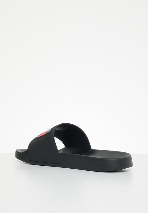 Tommy Hilfiger - Tommy jeans flag pool slide - black