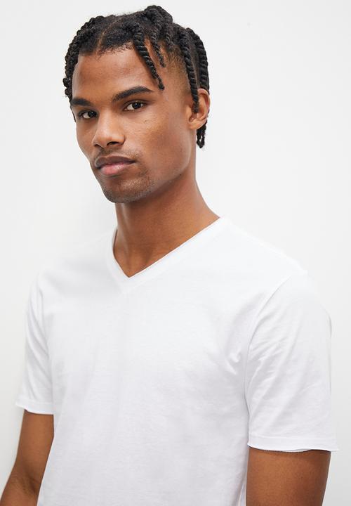 STYLE REPUBLIC - Jovi raw edge v neck tee - white