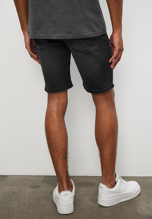 STYLE REPUBLIC - Distressed denim short - black