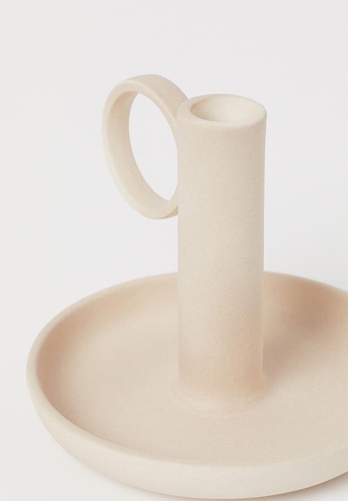 H&M - Stoneware candlestick - light beige