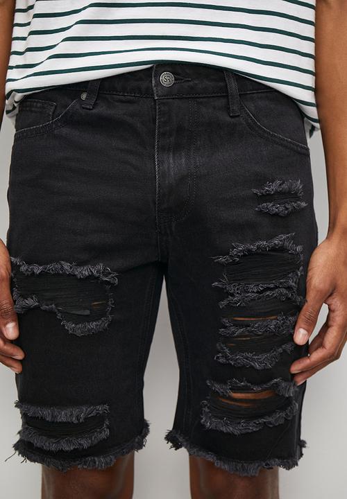 STYLE REPUBLIC - Ripped denim short - black