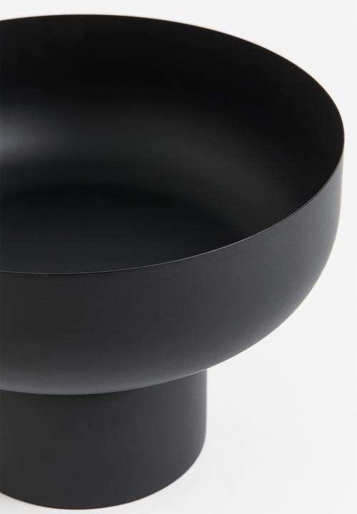 H&M - Large metal pedestal bowl - black