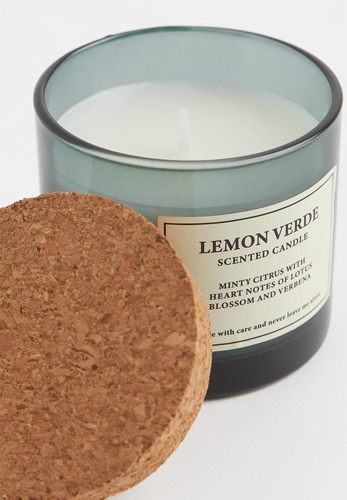 H&M - Cork-lid scented candle - dark green/lemon verde