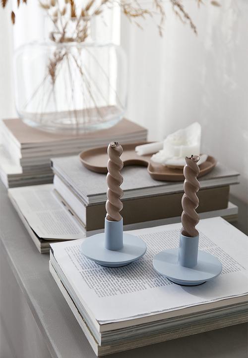 H&M - Metal candlestick - light blue