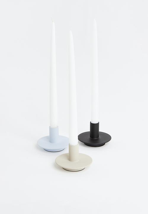 H&M - Metal candlestick - light beige