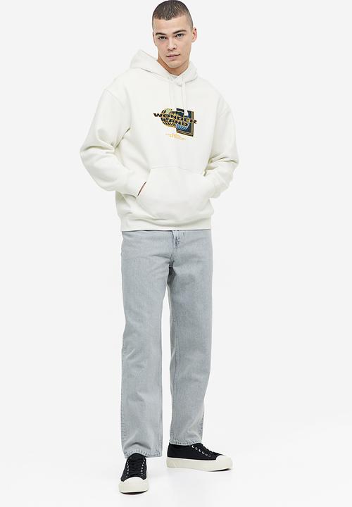 H&M - Relaxed fit printed hoodie - white/wonderland