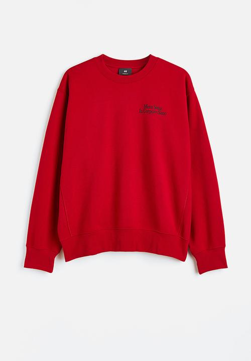 H&M - Oversized fit sweatshirt - red/mens sana