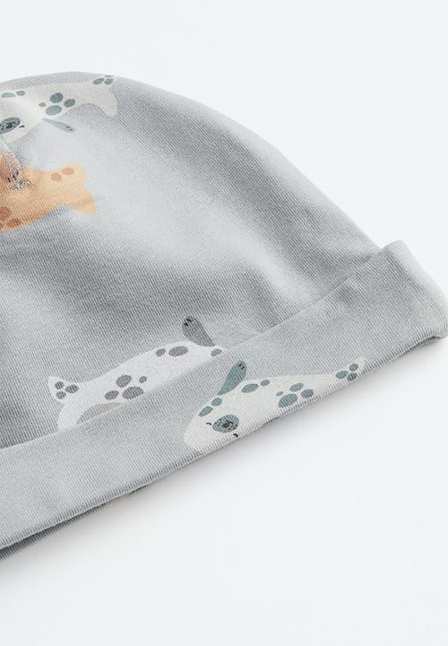 H&M - 3-Piece cotton set - light grey-blue/seals