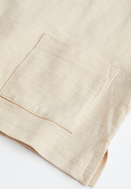 H&M - 3-pack long-sleeved jersey tops - light beige / striped / blue 