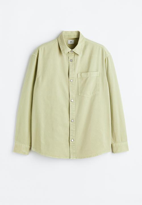 H&M - Denim overshirt - light green