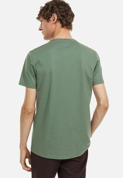 H&M - Slim fit pima cotton T-shirt - dark green
