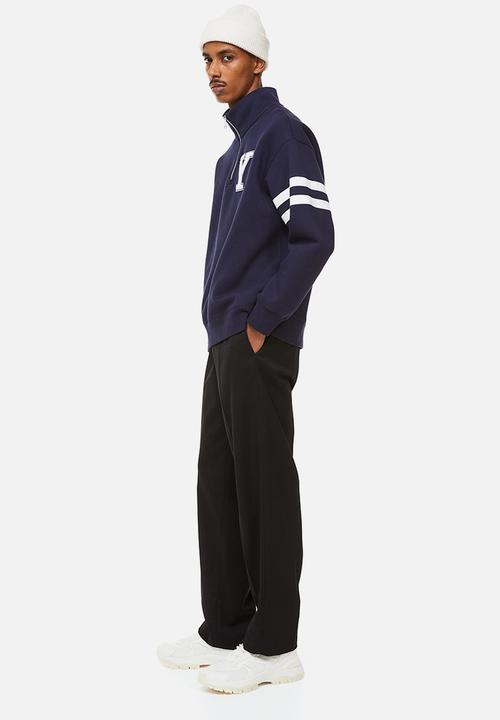 H&M - Relaxed fit zip-top sweatshirt - dark blue/yale