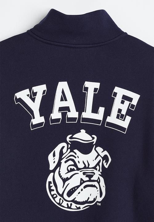 H&M - Relaxed fit zip-top sweatshirt - dark blue/yale