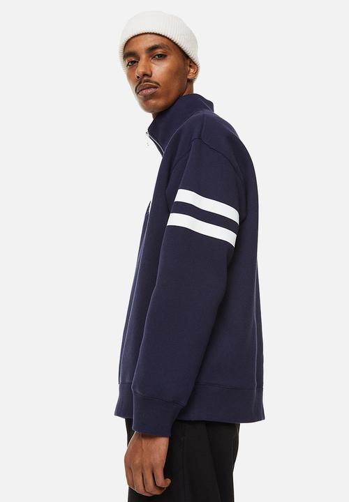 H&M - Relaxed fit zip-top sweatshirt - dark blue/yale